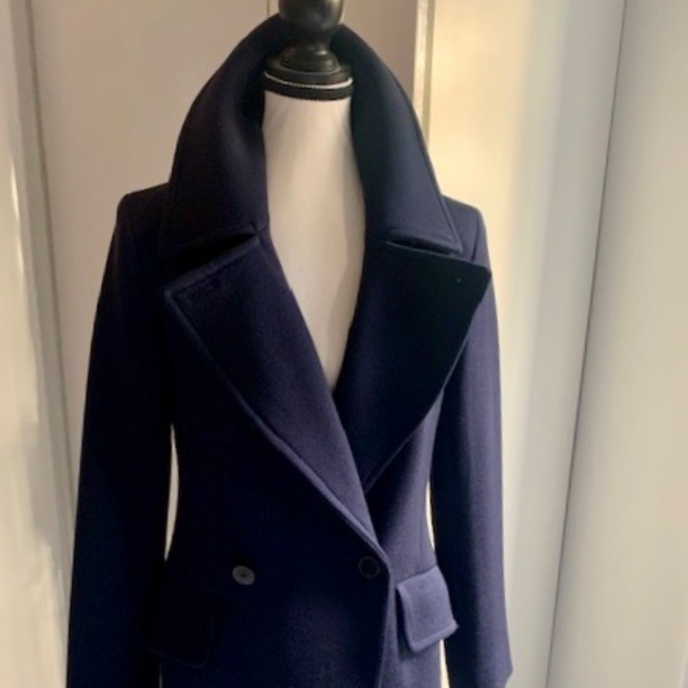 Club Monaco stunning navy wool coat small like new